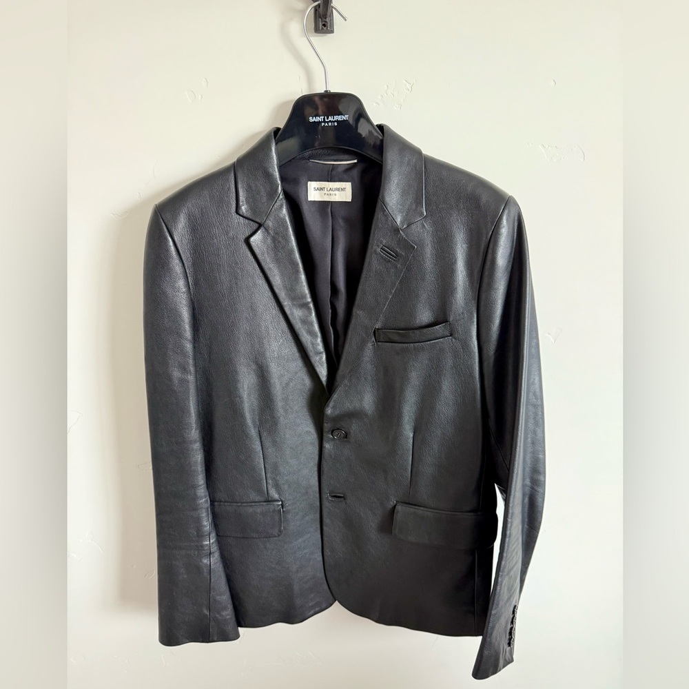 SS14 Saint Laurent Paris Leather Blazer by Hedi Slimane